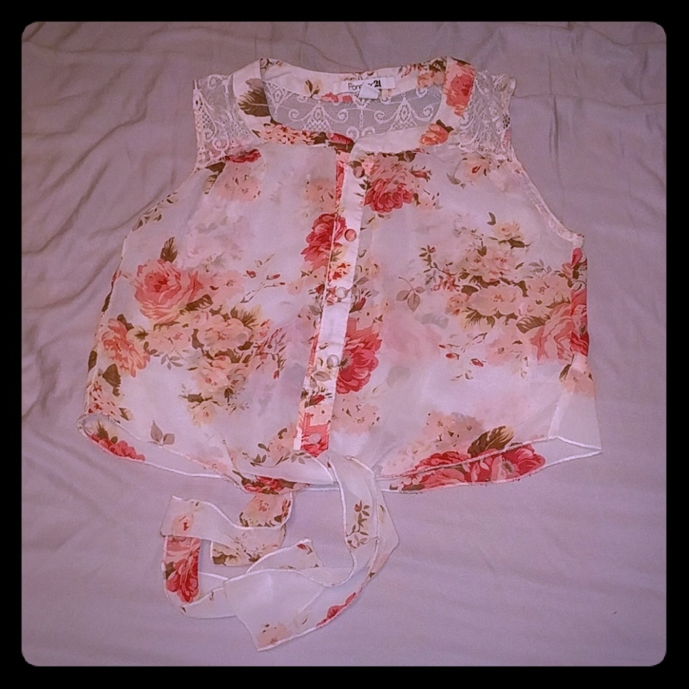 Sleeveless Floral Blouse